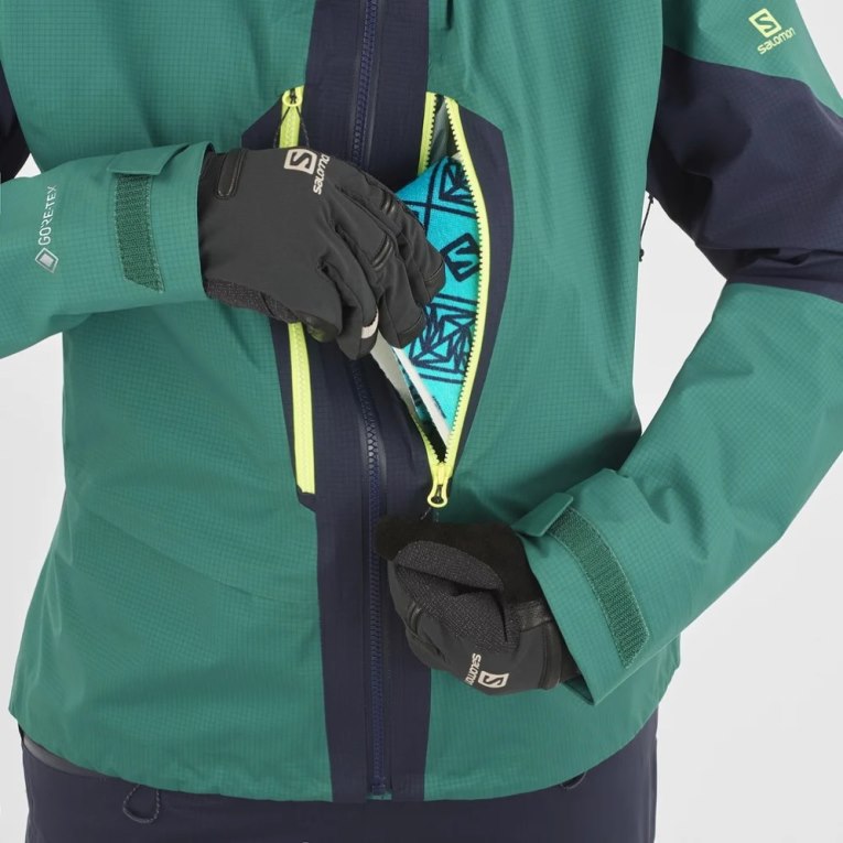 Casacos De Concha Salomon Outpeak GTX 3L Feminino Verdes Azul Marinho | PT W94368